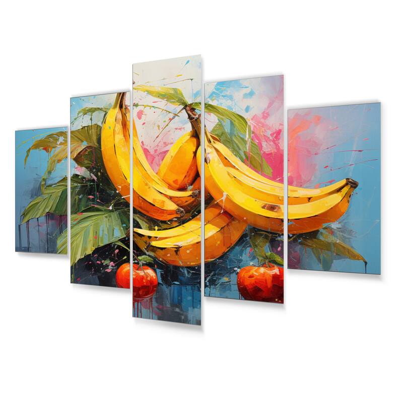 Designart "Vibrant Fruit Harvest V" Fruits Metal Wall Décor Set Bed